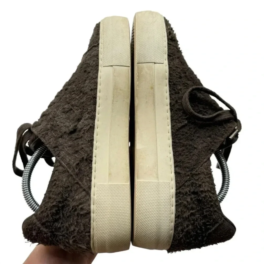 Helmut Lang Distressed Suede Platform Sneakers